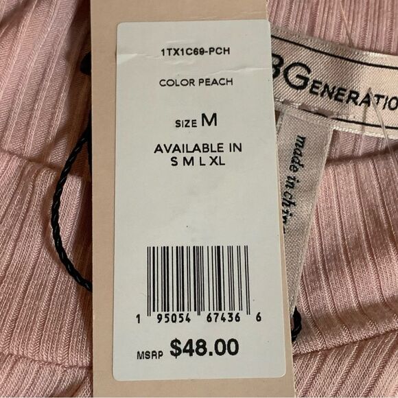 BCB GENERATION Sleeveless Mock Neck Top Women’s Medium Pink Ribbed Slinky. - Picture 7 of 10